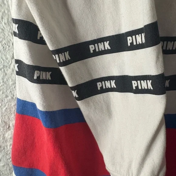 PINK Victoria's Secret Lace-Up Long Sleeve Shirt - White, Black, Red, Blue - Picture 2 of 4